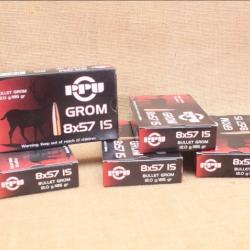 Lot de 5 boites PPU calibre 8x57 IS GROM, 185 grain