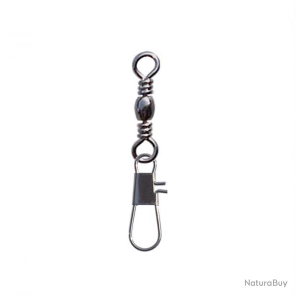 Emerillon Baril A Agrafe Interlock Noir Sert X6 T10 -14kg -10pcs