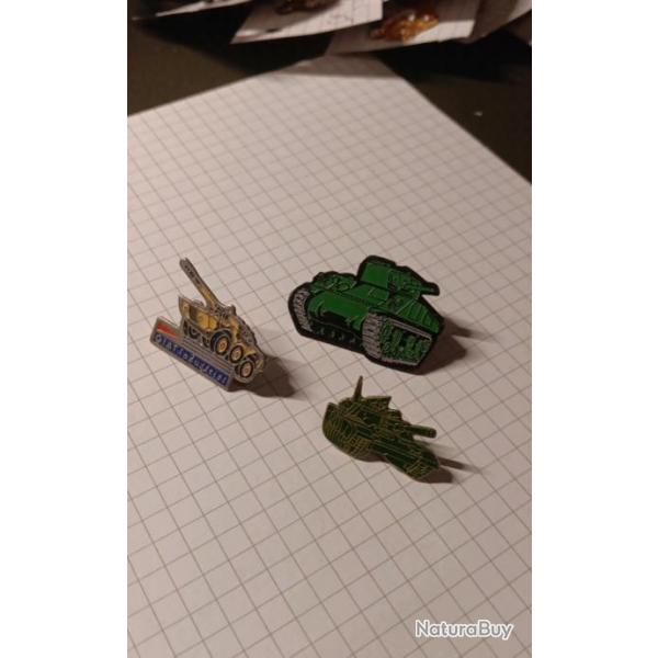 Pin's Militaire char tank lot de 3 ref 3303