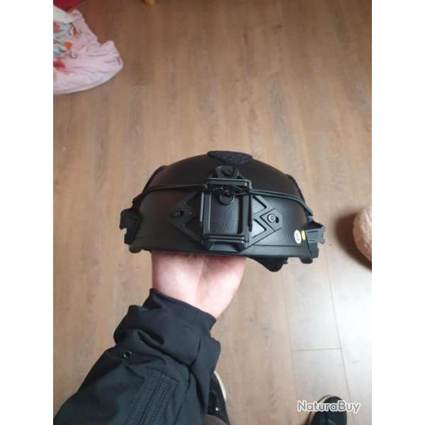 Casque pare balles balistiques type exfil team wendy nij3a anti 9mm glock colt tactique noir Helmet