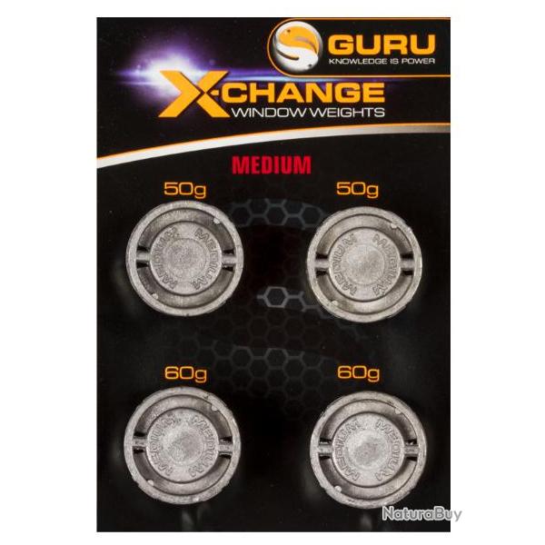 GURU WINDOW FEEDER X-SMALL/SMALL WEIGHT PACK LIGHT 2x 20GR + 2x 30GR