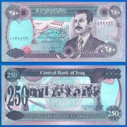 Iraq 250 Dinars 1990 Neuf Irak Billet Dinar Hussein