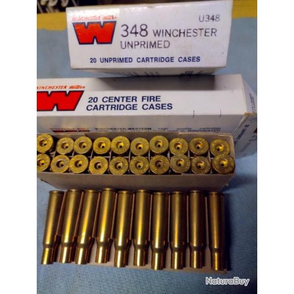 Vent deux boites de 20 douilles neuf winchester calibre 348