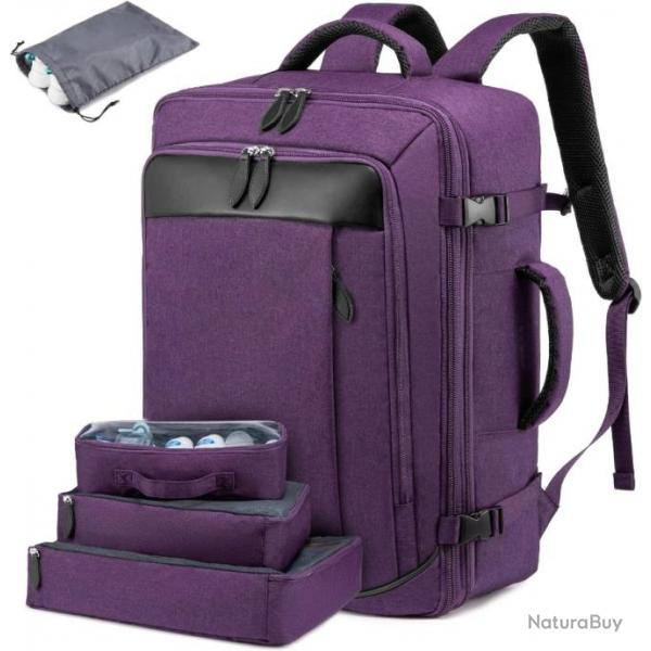 Sac  Dos de Voyage Grande Capacit Bagage Extensible Multifonctionnel Etanche 40l Violet