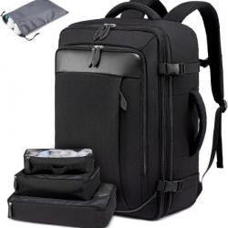 Sac à Dos de Voyage Grande Capacité Bagage Extensible Multifonctionnel Etanche 40l Noir