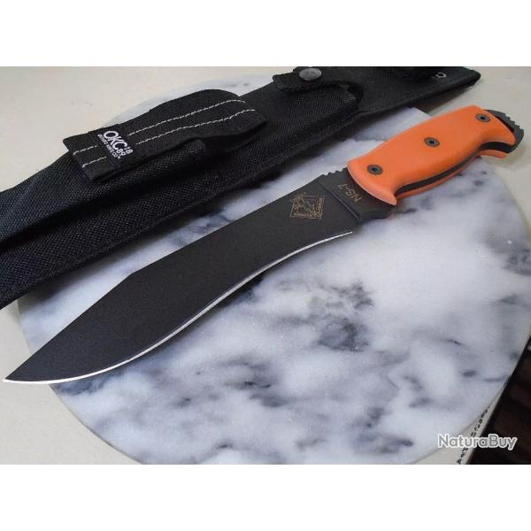 Couteau de Survie Ranger Night Stalker 7 Lame Acier Carbone 5160 Manche Orange G10 USA RN9421OM