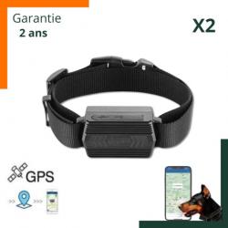 Lot de 2 colliers GPS pour chien - Suivi en temps réel, précision 5m, étanche IP66 - Garantie 2 ans