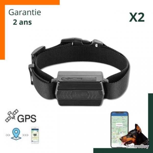 Lot de 2 colliers GPS pour chien - Suivi en temps rel, prcision 5m, tanche IP66 - Garantie 2 ans