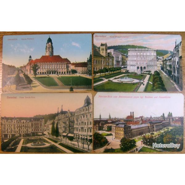 Cartes postales lot de 24 ancienne Germany - Munich, Dresde, Leipzig, Marienbad, Cologne 1900-1920's