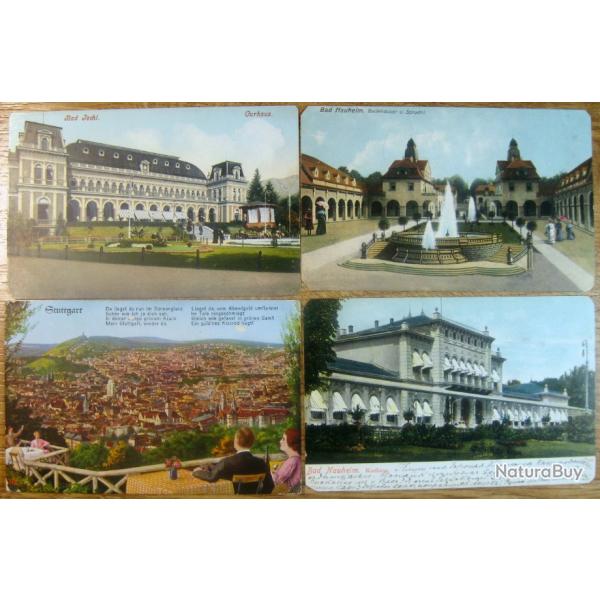 Cartes postales lot de 24 ancienne Germany - Bad Nauheim, Weitmar, Potsdam, Bad Oeynhausen 1900-1920