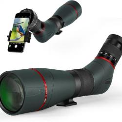 Longue-Vue  HD 20-60 x 85 mm avec Adaptateur Smartphone  pour Tir sur Cible l'Observation