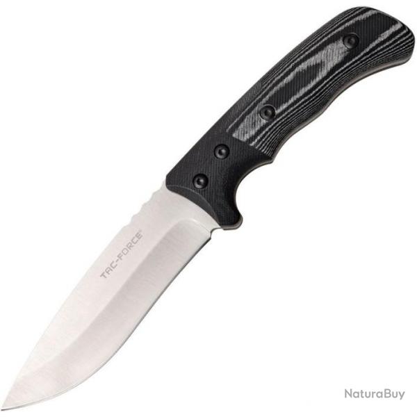 Couteau Tac Force Bushcraft Tan Lame Acier 3Cr13 Manche Micarta Etui Nylon TFFIX006BK