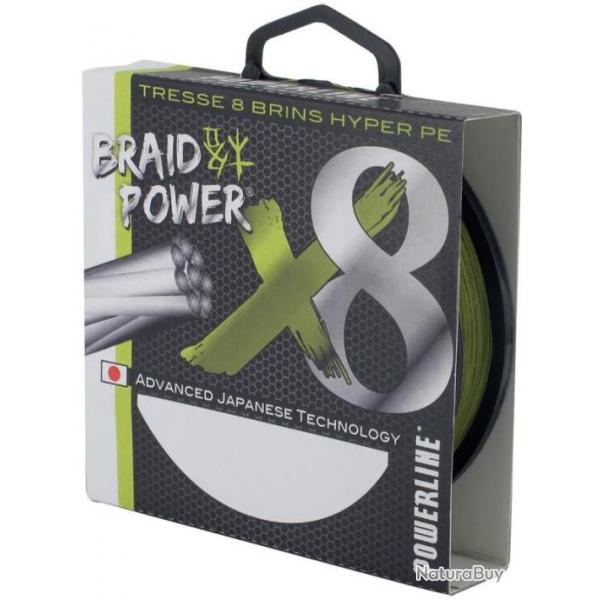 TRESSE BRAID POWER VERTE 8 BRINS 135M 0.23mm-41lbs