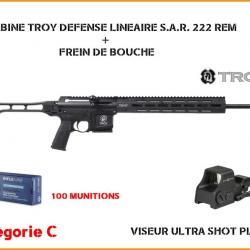 Pack CARABINE TROY DEFENSE LINEAIRE S.P.R. 222 REM + FREIN DE BOUCHE 