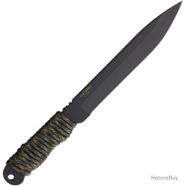 Couteau Ranger Knives Shank Camo Manche Corde Lame Acier Carbone 1095 Etui Nylon USA RN9410CAMO