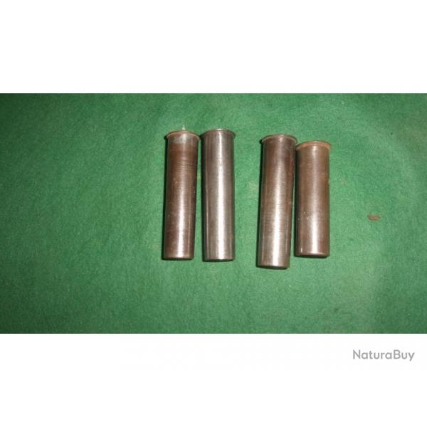 lot de 4 Douille ancienne - tout en laiton - calibre 16 - 3 chambr en 70 mm 1 en 65