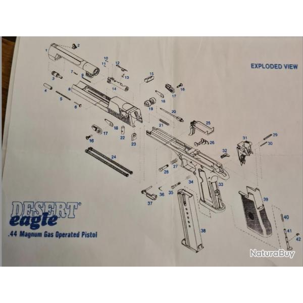 Ressort d exctracteur polymere DESERT EAGLE 44mag