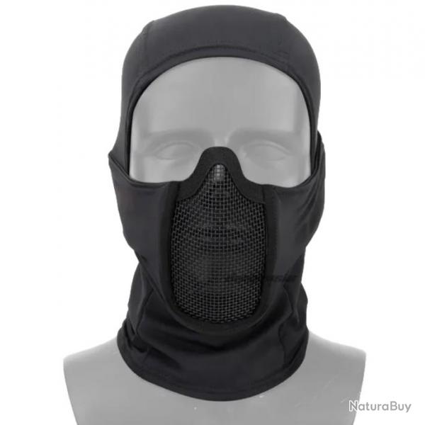 Masque Tactique de Protection en Maille d'Acier pour Airsoft et Paintball - Lger et Respirant Noir