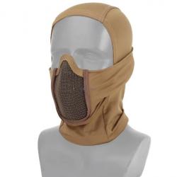 Masque Tactique de Protection en Maille d'Acier pour Airsoft et Paintball - Léger et Respirant Tan