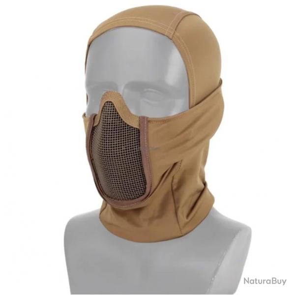 Masque Tactique de Protection en Maille d'Acier pour Airsoft et Paintball - Lger et Respirant Tan