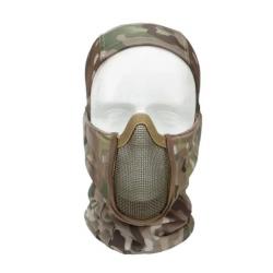 Masque Tactique de Protection en Maille d'Acier pour Airsoft et Paintball - Léger et Respirant Camo