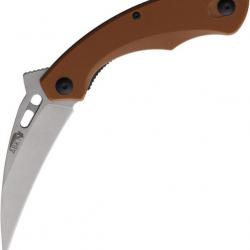 Couteau ABKT Tac Karambit Tan Manche G10 Lame Acier Inox Linerlock Clip AB1048T