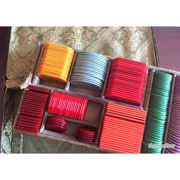 Jetons de poker en baklite anciens