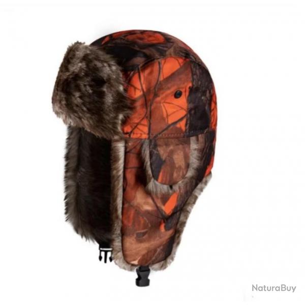 Chapka pour Chasse Activits extrieures - Fibre de Polyester Isolante, Idale pour l'Hiver Orange