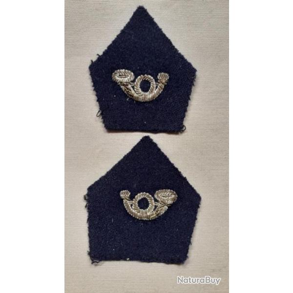 Lot de 2 anciennes insignes de col Chasseur Alpin