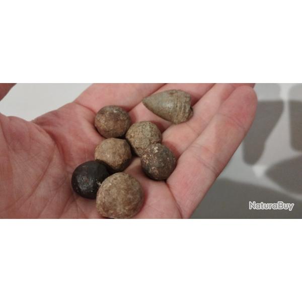 Shrapnel WW1 + balle de guerre civile lot