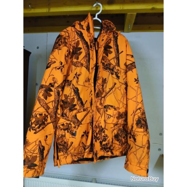 Veste Deerhunter orange camouflage trs chaude,  en trs bon tat