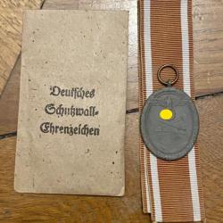 Médaille westwall allemande avec sachet ww2 badge insigne militaire numéro 3