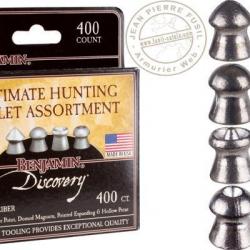 Lot de 4 x 100 plombs CROSMAN 5,5 mm - Ultimate Hunting Assortment