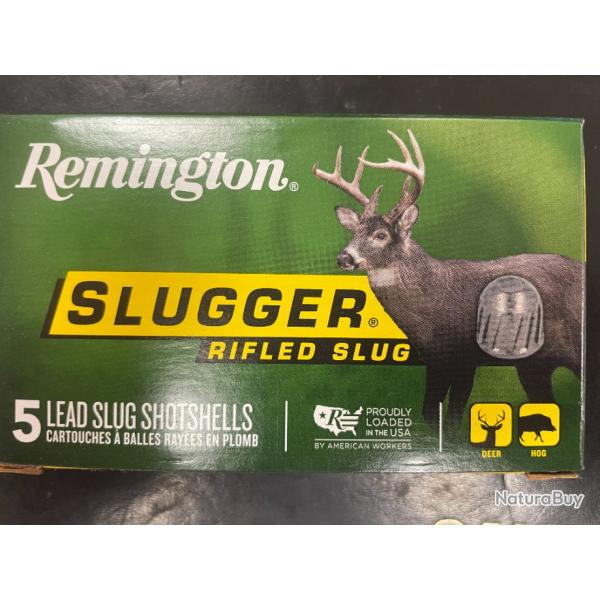 BALLE CAL 12 REMINGTON SLUGGER BOITE DE 5 BALLES (VENDU PAR 4 BOITES)