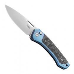 Couteau "Twain" fibre de carbone / titanium, Couleur bleu [Lionsteel]