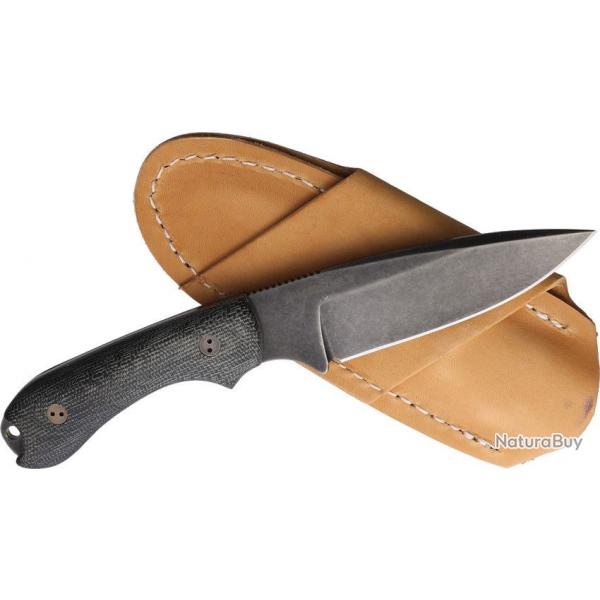 Couteau Bradford Guardian 3.2 3D Black Manche Micarta Lame Acier AEB-L Etui Cuir Made USA BRAD32FE10