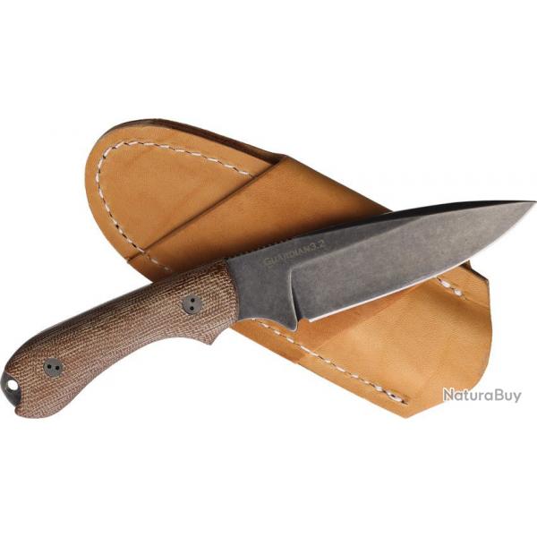 Couteau Bradford Guardian 3.2 3D Natural Manche Micarta Lame Acier AEB-L Etui Cuir USA BRAD32FE104NA