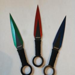 3 couteaux de lancer kunai