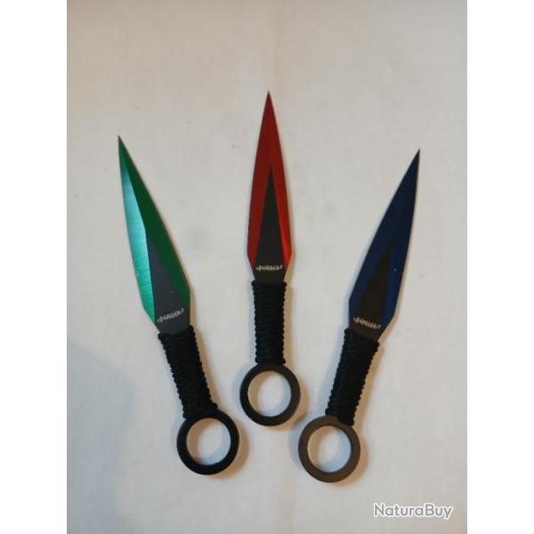 3 couteaux de lancer kunai