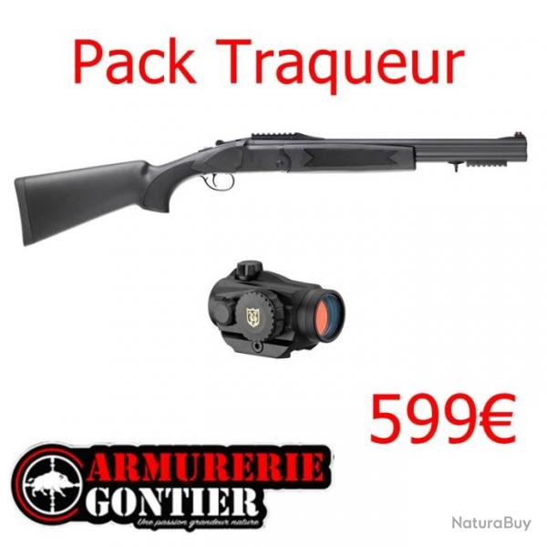 Pack fusil superpos integra slug synthetique cal12 51cm plus point rouge Nikko Stirling Flash 1x25