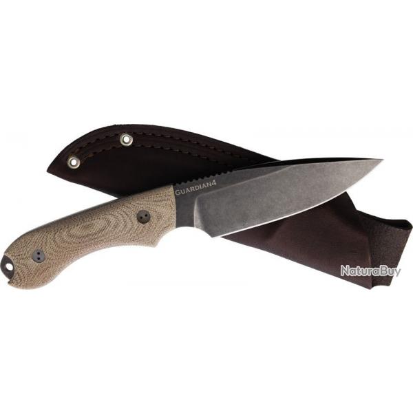 Couteau Bradford Knives Guardian 4 3D Natural Manche Micarta Lame Acier N690 Etui USA BRAD4FE104N