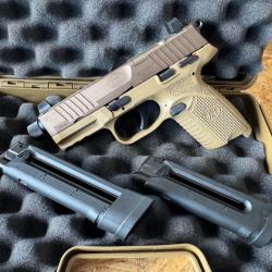 Pistolet FN 502 Tactical FDE Coyote Cal. 22LR - Optic Ready Fileté 1/2-28 TPI - OCCASION