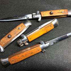 couteau automatique à cran d'arrêt bois