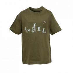 PROMO Tee-shirt enfant lapins-carottes kaki 3/4 (Taille 1)