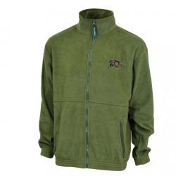 PROMO Blouson Vert Kaki brodé Sanglier L (Taille 3)