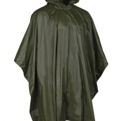 Poncho 100% polychlorure de vinyle, et sac en filet 100% polyester.