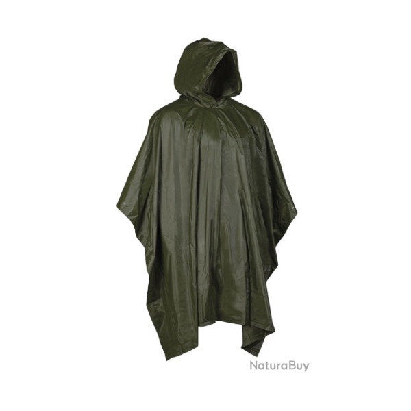 Poncho 100% polychlorure de vinyle, et sac en filet 100% polyester.