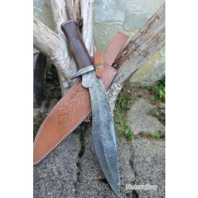 Couteau Bowie De Survie Fait Main - Lame 35.5 Cm - Kukri - Fourreau Cuir - Tatla