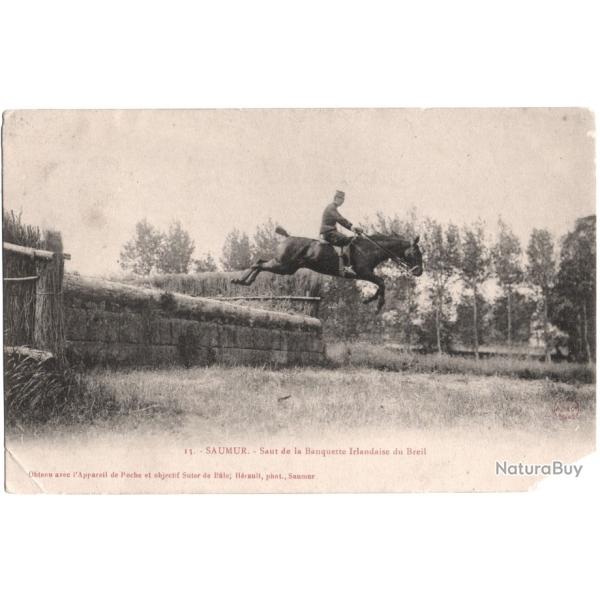 CPA MILITARIA  -  SAUMUR  -  SAUT DE LA BANQUETTE IRLANDAISE AU BREIL