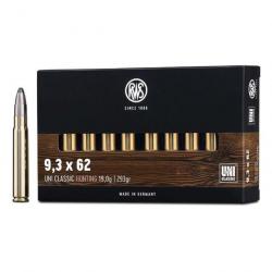 1 BOITE DE 20 BALLES RWS CAL 9.3X62 UNI CLASSIC  19G